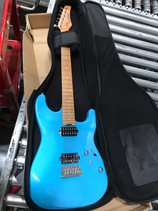 Photo 3 of Censtar Electric Guitar,Coil Split Humbucker Pickups 6-string guitarra electrica,Roasted Mahogany Body and Maple Neck,Venus Solid Body Electric Guitars for Adults,for Professional/Full Size Blue