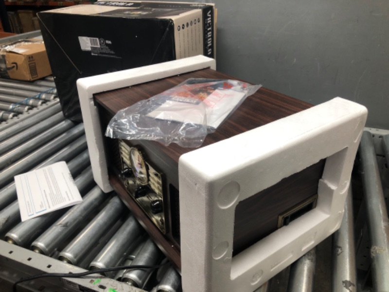 Photo 1 of *NEW TESTED* Victrola Nostalgic 6-in-1 Bluetooth Record Player & Multimedia Center with Built-in Speakers - 3-Speed Turntable, CD & Cassette Player, AM/FM Radio | Wireless Music Streaming | Espresso Espresso Entertainment Center