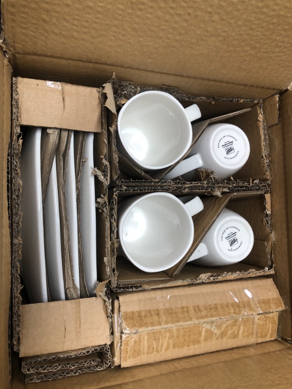 Photo 2 of **NEW*8 PIECES MISSING 4**  Gibson Home Amelia Court Porcelain Dinnerware set, Service for 4 (12pcs), White (Soft Square) White (Soft Square) Service for 4 (12pcs)