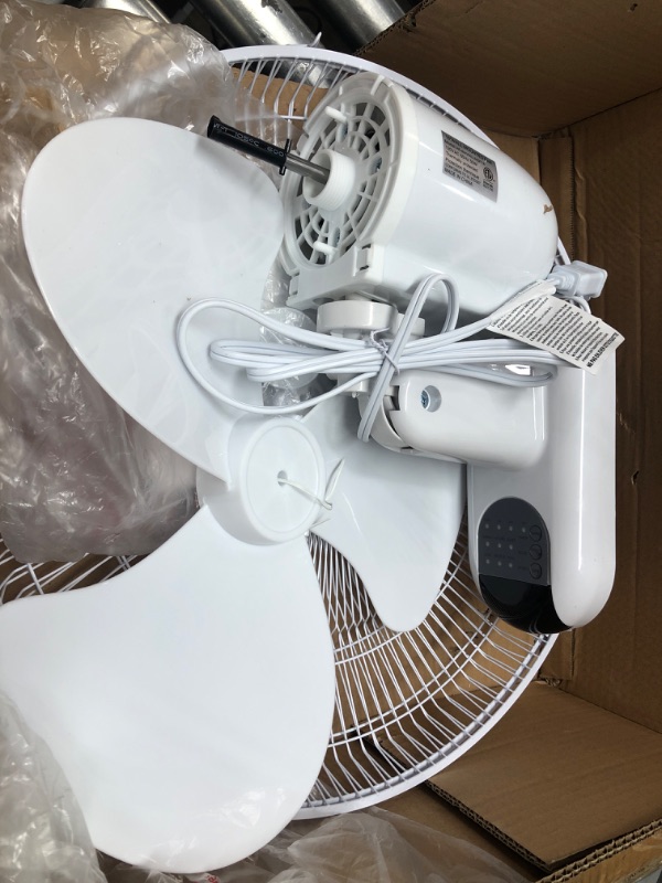 Photo 2 of *NEW TESTED* Air Monster 16 Inch Wall Mount Fan with Remote Control, Garage Fan, High Velocity Wall Fan , 70 Degree Oscillating Wall fan with Remote, 3 Speed, Adjustable Tilt, ETL, White