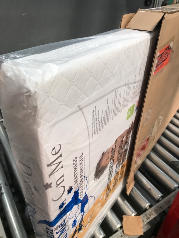 Photo 2 of Dream On Me Holly 3” Fiber Portable, Greenguard Gold Certified, Waterproof Vinyl Cover, Lightweight Mini Crib Mattress, White