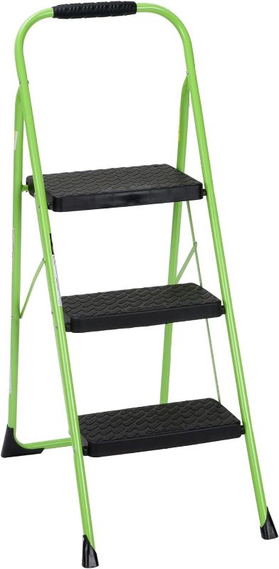 Photo 1 of 
Cosco 11408GNF1E, Green Three Big Folding Step Stool with Rubber Hand Grip
Color:Green
Style:3-Step
Pattern Name:Step Stool