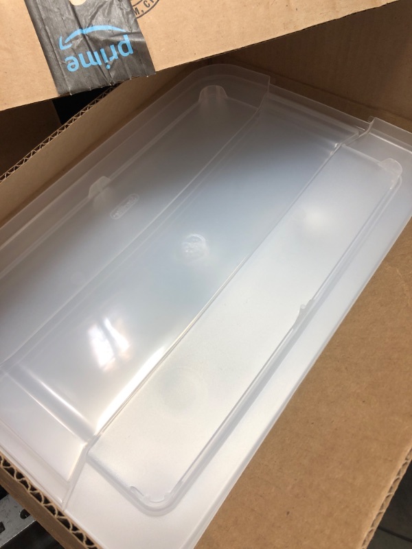 Photo 2 of ***missing bin***Sterilite 17631706 27 Quart/26 Liter ClearView Latch Box, Clear with Sweet Plum Latches, 6-Pack 6-Pack 27 Quart Solid