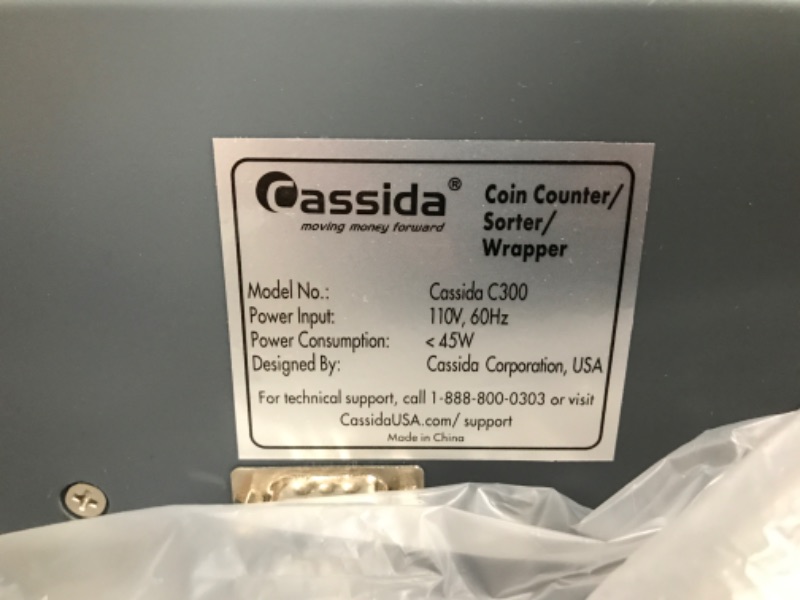 Photo 2 of Cassida C300 Professional USD Coin Counter, Sorter and Wrapper/Roller | 35% Faster Wrapping Coins with Quickload Technology | 300 Coins/Minute | Printing-Compatible | Includes 5 Wrapper Sets