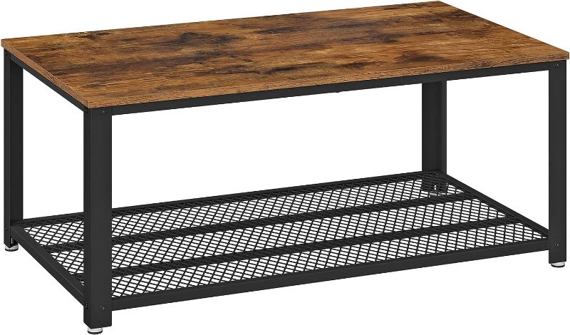 Photo 1 of 
VASAGLE Coffee Table for Living Room, 2-Tier Cocktail Table, Center Table with Mesh Shelf, Steel Frame, Adjustable Feet, Industrial Style, Rustic Brown and...
Style:Rectangle
Pattern Name:Coffee Table
