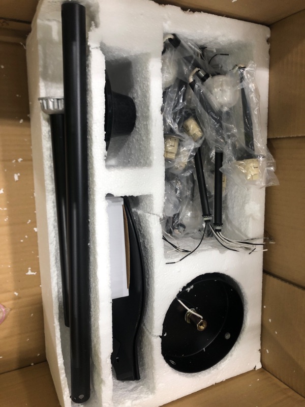 Photo 1 of Surpars House Ceiling Fan,52" Modern Ceiling Fan with Lights, 3 Blades Reversible,3 Glass Shades Included, Remote Control (12 Lights Black)