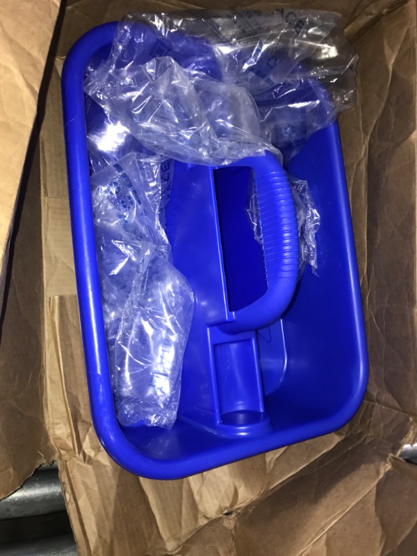 Photo 1 of Akro-Mils 09185 Plastic Tote Tool & Supply Cleaning Caddy with Handle, (18-3/8-Inch x 13-7/8-Inch x 9-Inch), Blue (09185BLUE) Blue Tote Caddy