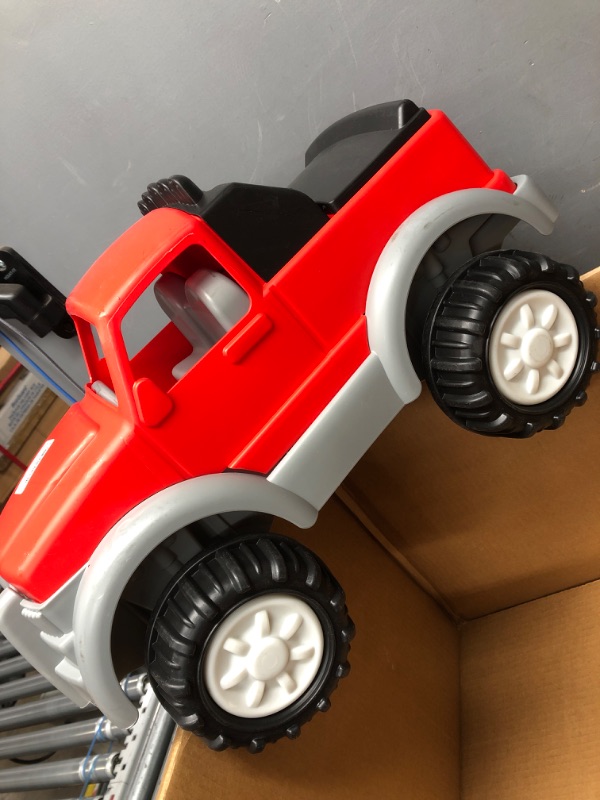 Photo 2 of American Plastic Toys Kids’ Gigantic Pick-Up Truck, Large Truck Bed with Realistic Tonneau Cover, Knobby Wheels and Metal Axles Fit for Indoors and Outdoors, Haul Sand, Dirt, or Toys, for Ages 2+