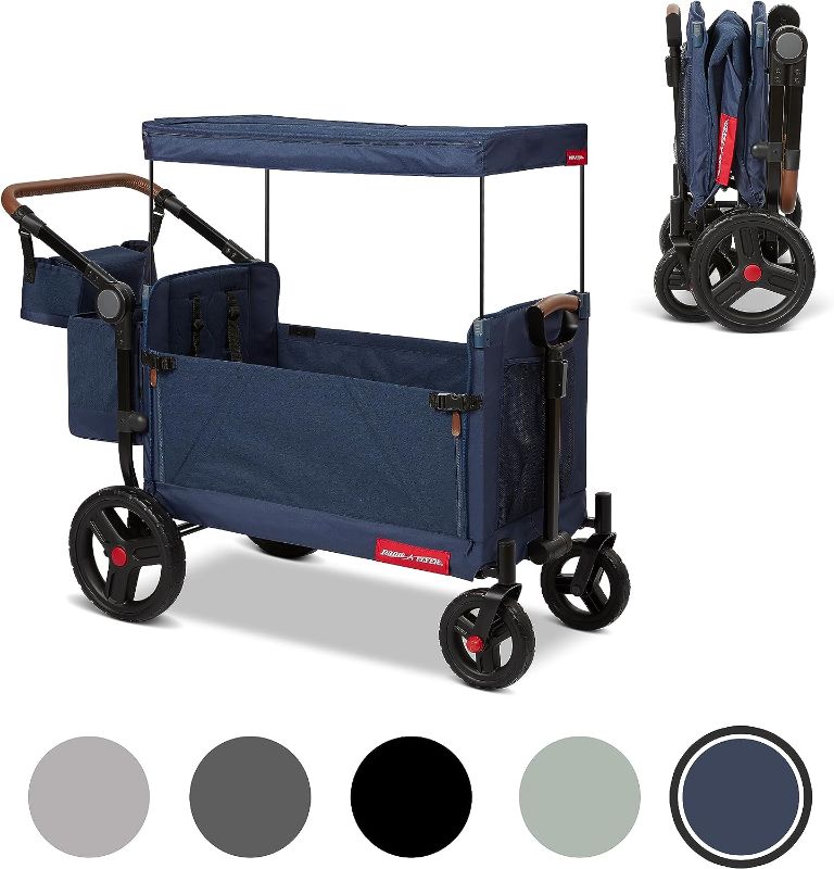 Photo 1 of 
Radio Flyer Atlas Stroll N Wagon, Folding Wagon for 1+ Years - Blue
Color:Blue