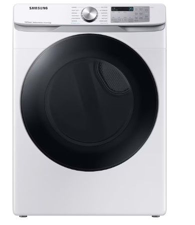 Photo 1 of Samsung 7.5-cu ft Stackable Steam Cycle Smart Electric Dryer (White)