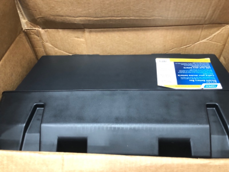 Photo 2 of Camco Heavy Duty Double Battery Box with Straps and Hardware - Group GC2 | Safely Stores RV, Automotive, and Marine Batteries | Measures Inside 21-1/2" x 7-3/8" x 11-3/16" | (55375) Frustration Free Packaging Double Battery Box