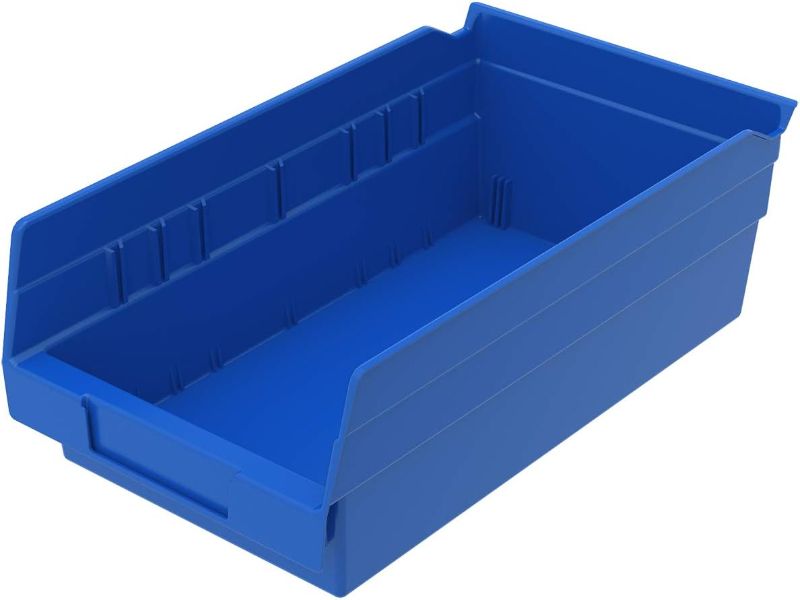 Photo 1 of Akro-Mils 30130 Plastic Organizer and Storage Bins for Refrigerator, Kitchen, Cabinet, or Pantry Organization, 12-Inch x 6-Inch x 4-Inch, Blue, 12-Pack