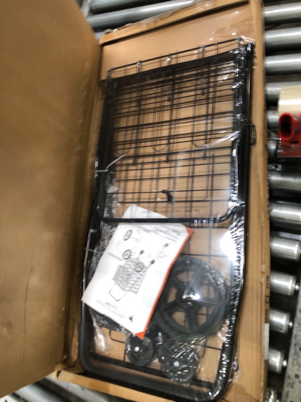 Photo 1 of MOD Complete Folding Shopping Cart with Patent Pending Swivel Wheels and Double Basket, Large S-2081 Black