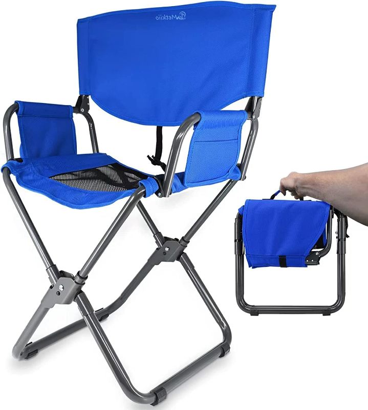 Photo 1 of *SCREWS ARE TOO TIGHT WONT OPEN**METKIIO Camping Chair – Outdoor Folding Chairs for Outside – Portable Chairs for Adults with Cup Holder, Media Pocket – Load-Bearing Folding Camping Chairs for Tailgating, Sports, Picnics
