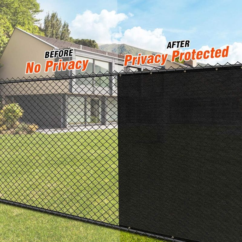 Photo 1 of  4x25ft Privacy Screen Fence, Garden Windscreen Mesh Shade Sail Net Barrier, Reinforced Bindings and Brass Grommets Cable Zip Ties Included,Black