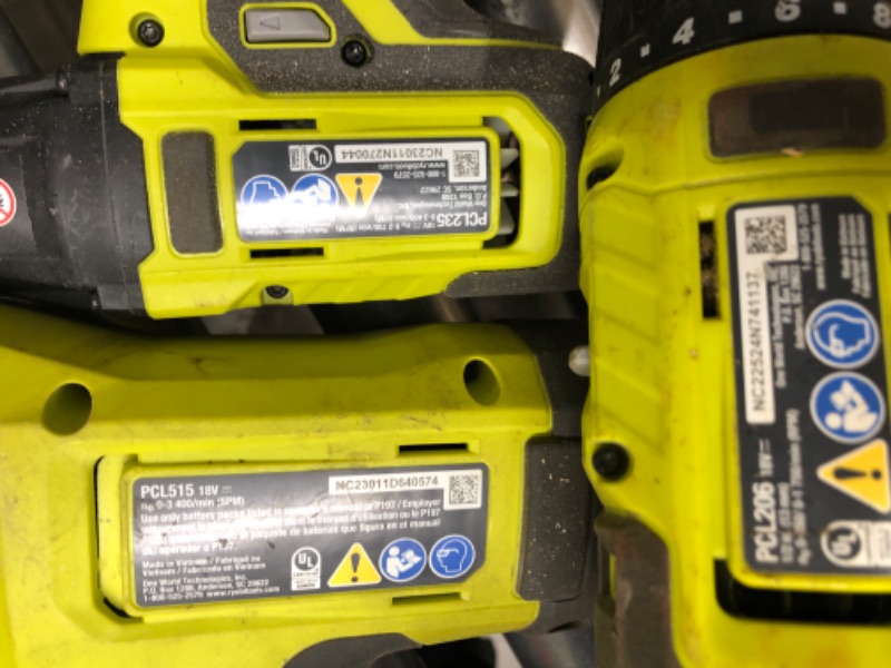 Photo 4 of * missing some pieces * one bad battery * see all images * 
RYOBI ONE+ PCL1600K2 18V Cordless 6-Tool Combo Kit with 1.5 Ah Battery, 4.0 Ah Battery, and Charger