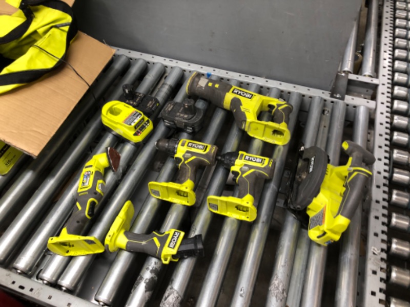 Photo 1 of * missing some pieces * one bad battery * see all images * 
RYOBI ONE+ PCL1600K2 18V Cordless 6-Tool Combo Kit with 1.5 Ah Battery, 4.0 Ah Battery, and Charger