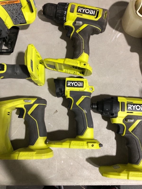 Photo 2 of * missing some pieces * one bad battery * see all images * 
RYOBI ONE+ PCL1600K2 18V Cordless 6-Tool Combo Kit with 1.5 Ah Battery, 4.0 Ah Battery, and Charger