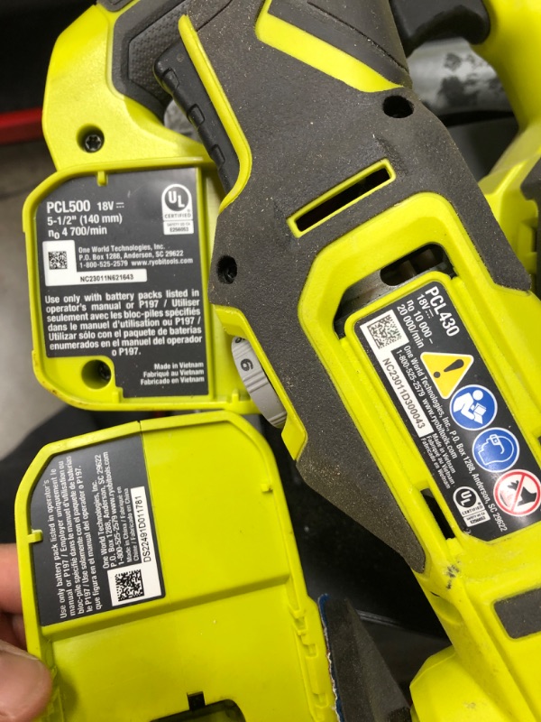 Photo 5 of * missing some pieces * one bad battery * see all images * 
RYOBI ONE+ PCL1600K2 18V Cordless 6-Tool Combo Kit with 1.5 Ah Battery, 4.0 Ah Battery, and Charger