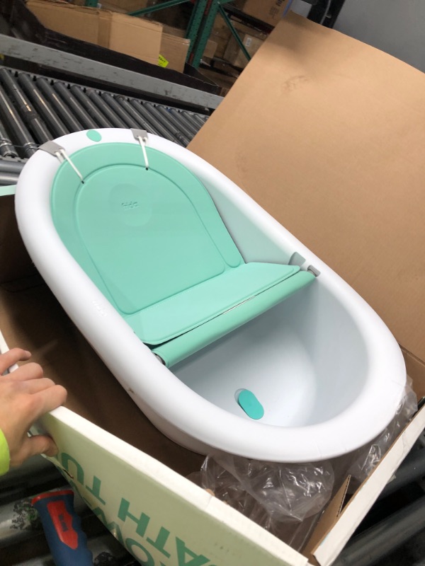 Photo 2 of 4-in-1 Grow-with-Me Bath Tub by Frida Baby Transforms Infant Bathtub to Toddler Bath Seat with Backrest for Assisted Sitting in Tub