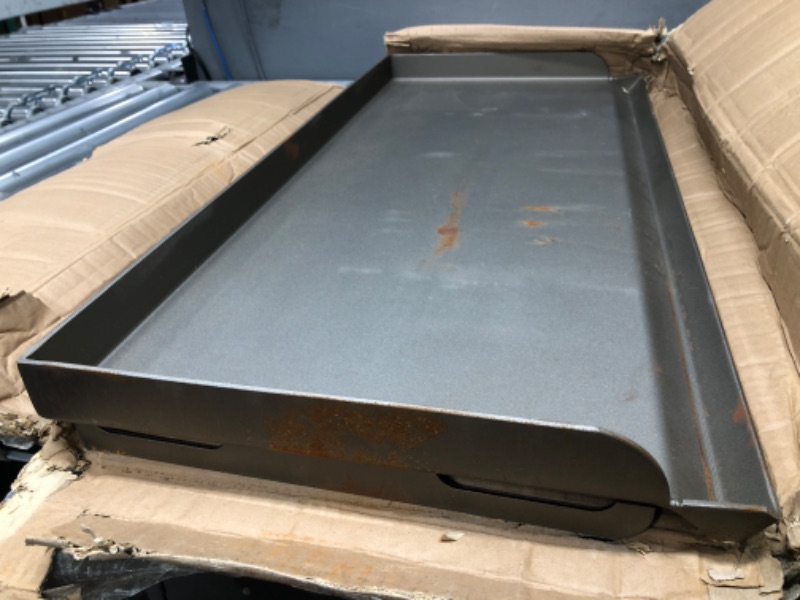 Photo 2 of *Rusted* Hisencn 14 x 32 inch Fry Griddle for Camp Chef Two Burner 14" Stove, Camping Stoves Griddle for Camp Chef stove, Outdoor Stove Top Griddle for Gas Grills, Portable Propane Grills
