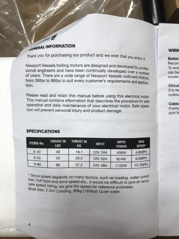 Photo 7 of **MINOR WEAR & TEAR**Newport Vessels X-Series 55lb Thrust Transom Mounted Saltwater Electric Trolling Motor w/LED Battery Indicator (36" Shaft)