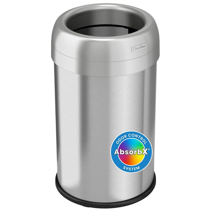 Photo 1 of 23 GALLON DUAL DEODORIZER ROUND STAINLESS STEEL TOUCHLESS SENSOR TRASH CAN 