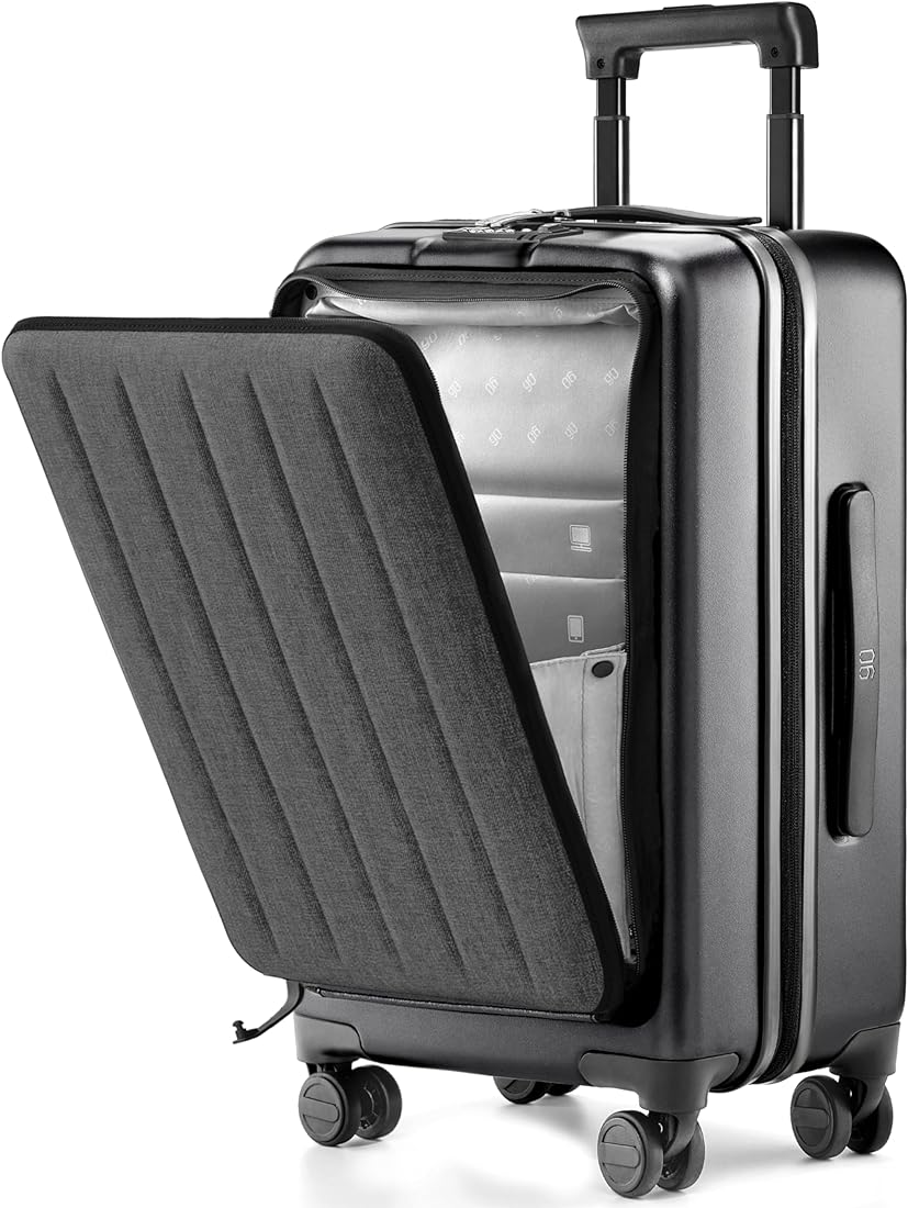 Photo 1 of **SEE NOTES***NINETYGO Carry on Luggage with Front Compartment, Airline Approved, 22-Inch Suitcases with Wheels for Trips, Men, Women, 22 X 14 X 9 Inches (Midnight Black)