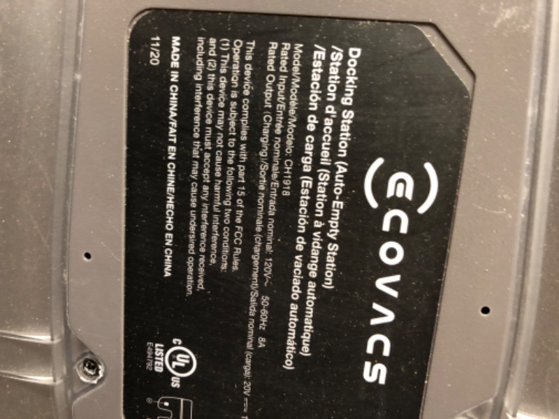 Photo 1 of **USED/FOR PARTYS ONLY**
ECOVACS DEEBOT T20 Omni Robot Vacuum and Mop, Hot Water Mop Washing, Self-Emptying, Hot Air Drying, 6000Pa Suction, OZMO Turbo Spinning Mop with Auto Mop Lift, Obstacle Avoidance, YIKO Voice Assistant