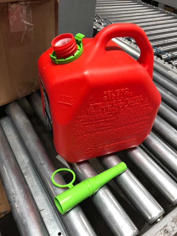 Photo 3 of ***missing spout***Scepter FR1G252 Fuel Container with Spill Proof SmartControl Spout, Red Gas Can, 2 Gallon 2 Gallon Red Gas Can