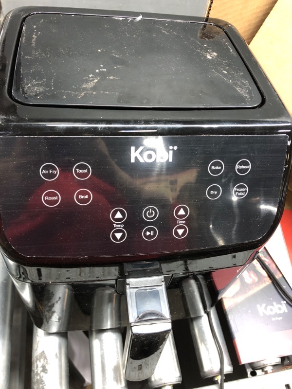 Photo 1 of ***PARTS ONLY NOT FUNCTIONAL***Kobi Air Fryer, XL 5.8 Quart,1700-Watt Electric Hot Air Fryers Oven & Oilless Cooker, LED Display, 8 Preset Programs, Shake Reminder, for Roasting, Nonstick Basket, ETL Listed (100 Recipes Book Included) (Black)