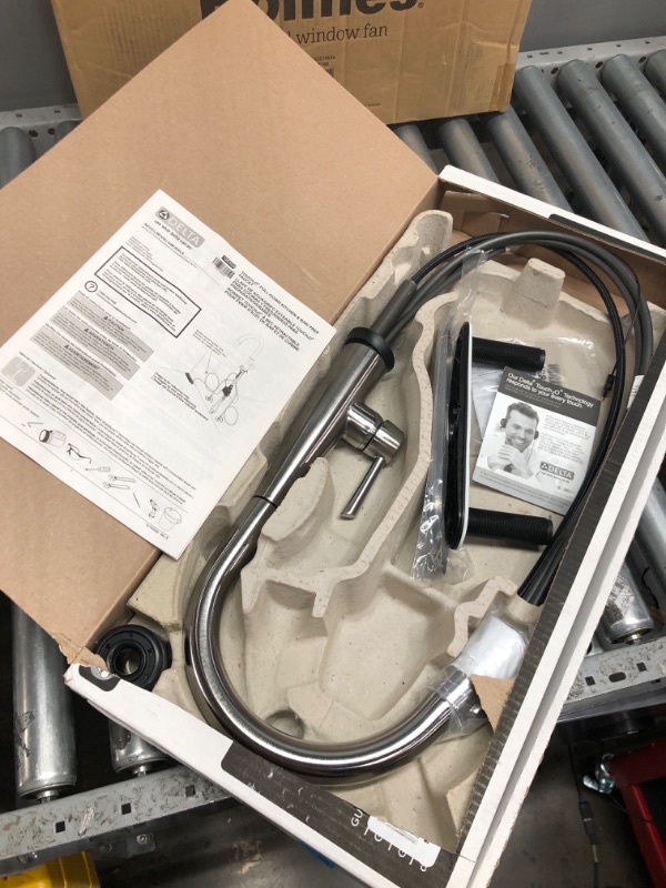 Photo 1 of ***Parts Only***Delta Faucet Essa Touch Kitchen Faucet Brushed Nickel, Kitchen Faucets with Pull Down Sprayer, Kitchen Sink Faucet, Touch Faucet for Kitchen Sink, Touch2O Technology, Arctic Stainless 9113T-AR-DST Arctic Stainless Without Soap Dispenser To