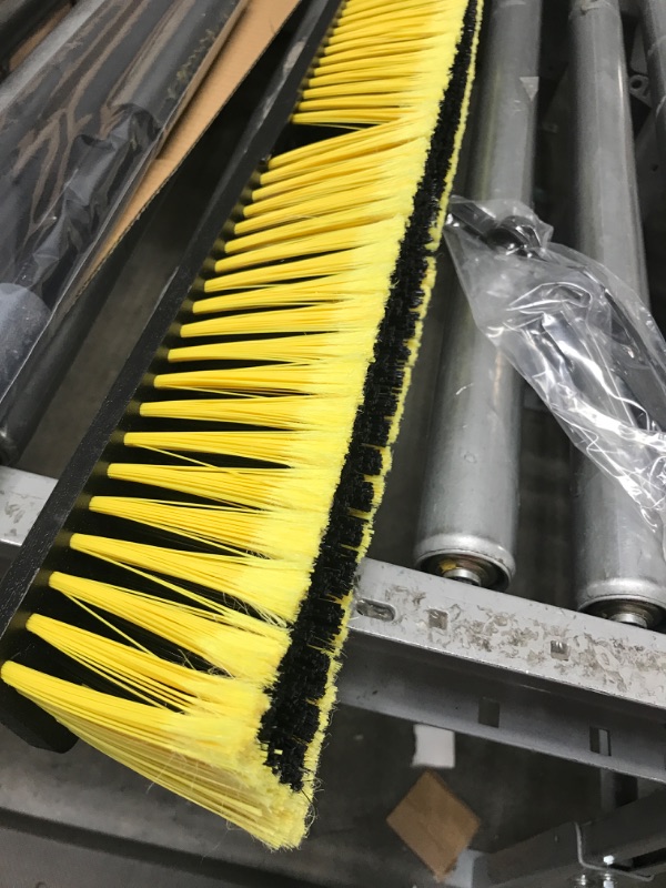 Photo 3 of 24 Inches Push Broom Outdoor Heavy Duty Broom with 63" Long Handle for Deck Driveway Garage Yard Patio Concrete Floor Cleaning Yellow Yellow 24 Inches Heavy Duty