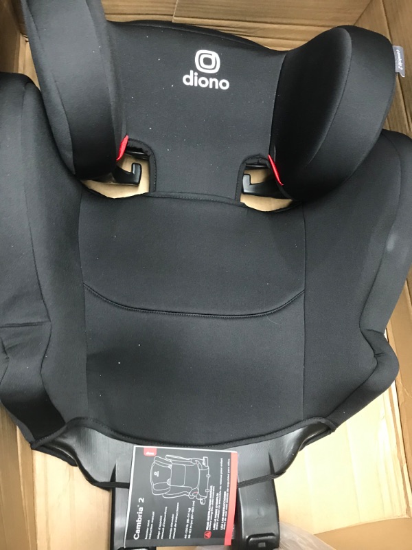 Photo 3 of Diono Cambria 2 XL 2022, Dual Latch Connectors, 2-in-1 Belt Positioning Booster Seat, High-Back to Backless Booster with Space and Room to Grow, 8 Years 1 Booster Seat, Black NEW! Black