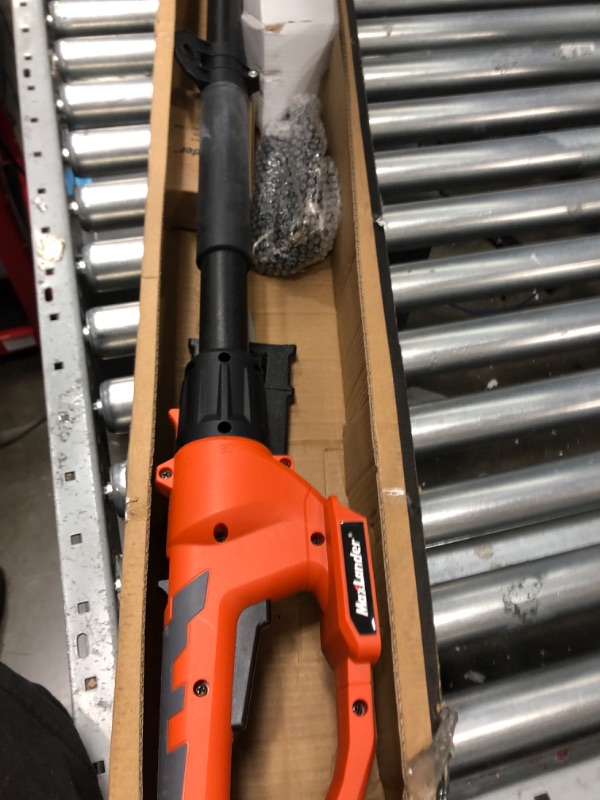 Photo 4 of ***SEE NOTES***MAXLANDER 8 Inch Cordless Pole Saw, 20V Power Pole Chainsaw for Tree Trimming, Telescoping Electric Tool-free Installation, Adjustable Head Pole Saw with 2.0Ah Battery & Fast Charger Orange