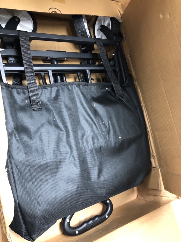Photo 1 of iHomey Collapsible Folding Wagon, Heavy Duty Utility Beach Wagon Cart, Outdoor Camping Wagon (Black, 1 Year Warranty)