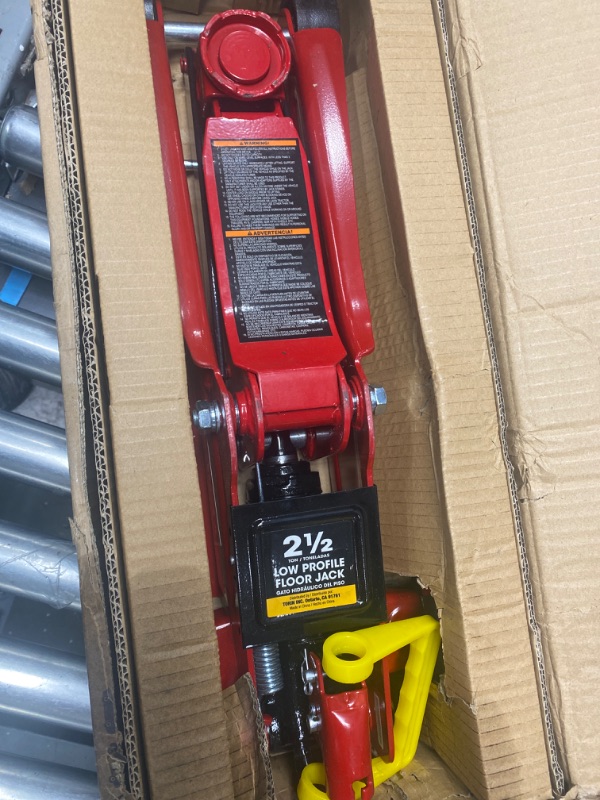 Photo 2 of BIG RED TAM825051 Torin Hydraulic Low Profile Trolley Service/Floor Jack with Single Piston Quick Lift Pump, 2.5 Ton (5,000 lb) Capacity, Red