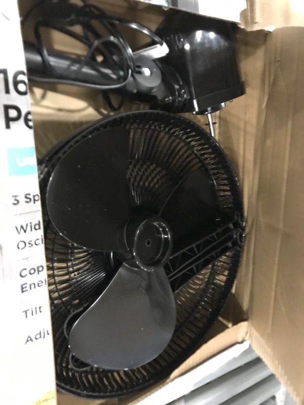 Photo 2 of ***see notes***PELONIS Fan Portable 16 Inch Pedestal Fan| 3-Speed| 90° Oscillation| Adjustable Height| Standing Floor Fan for living room, bedroom, kitchen, and home office| Black, PFS40M2ABB Black PELONIS 16 inch Pedestal Fans