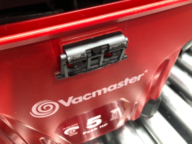 Photo 1 of *****handle on front is broken Vacmaster VWMB508 1101 5 Gallon Wall-Mount Wet/Dry Vacuum with Remote Control Operation Red12`
