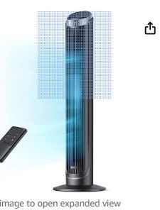 Photo 1 of Dreo Tower Fans for Home, 90° Oscillating Fans for indoors, 4 Modes 5 Speeds, 12H Timer, Space-Saving, LED Display with Touch Control, 40 Inch Quiet Bladeless Standing Floor Fan for bedroom Office

