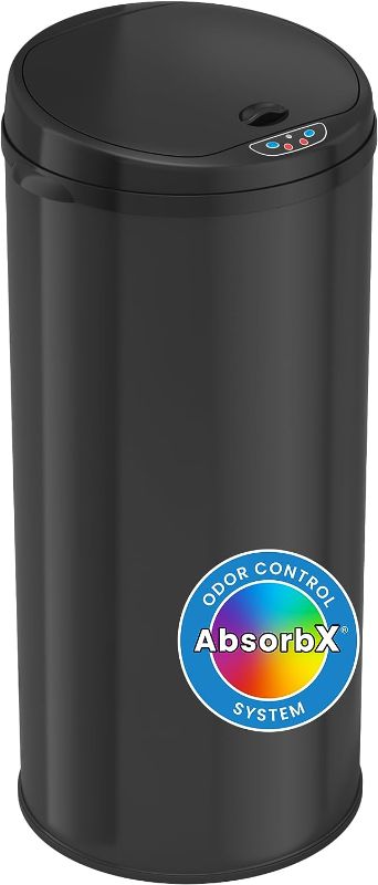 Photo 1 of *******NOT iTouchless***** SENSOR INOP MANUAL ONLY**** 13 Gallon Automatic Trash Can with Odor Control System – Black Round Kitchen Sensor Garbage Bin for Kitchen or Office
