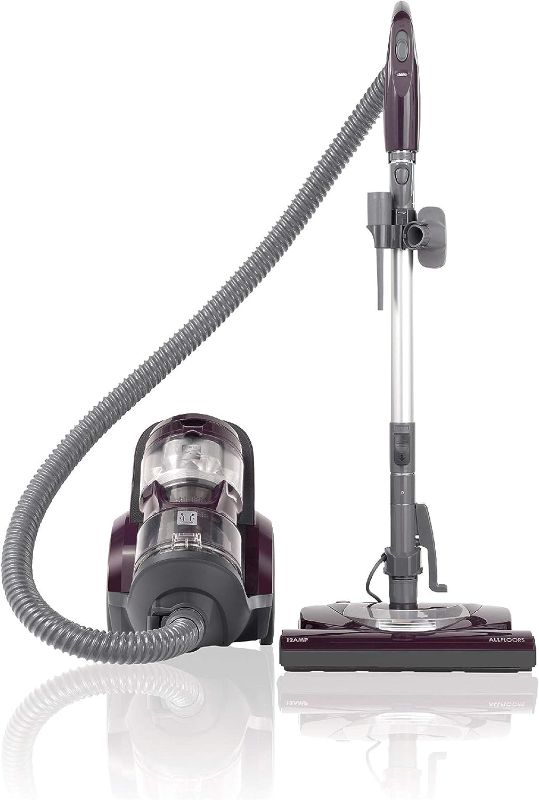 Photo 1 of Kenmore Friendly Lightweight Bagless Compact Canister Vacuum, HEPA, Extended Telescoping Wand, Retractable Cord and 2 Cleaning Tools, Pet PowerMate + 2 Motor Power, Purple
