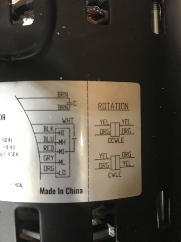 Photo 2 of VEVOR 1/2HP Furnace Blower Motor, 208/230V 2.7Amps, 1075RPM 5 Speeds, CW/CCW Rotation, 48 Frame 3.4" Shaft Length, 7.5?F/450V Capacitor + 11" Hold Hoop
