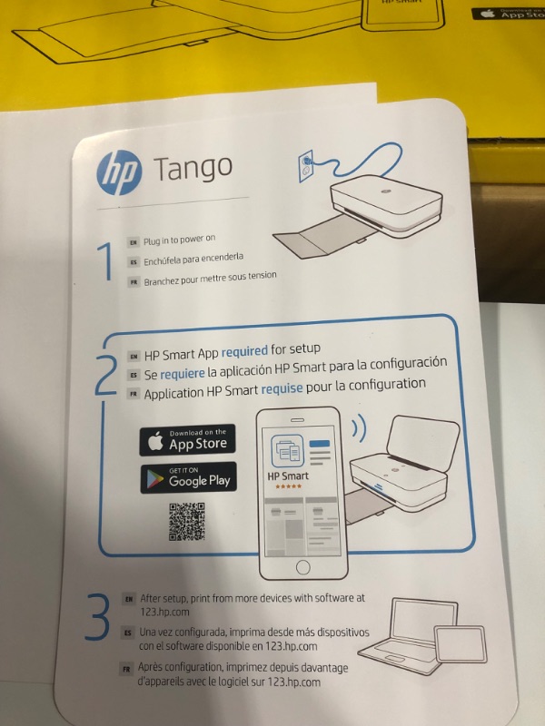 Photo 3 of HP - Tango Wireless Instant Ink Ready Inkjet Printer - Wisp Gray