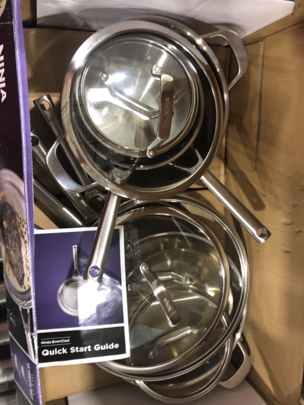 Photo 2 of [READ NOTES]
Ninja C99012 EverClad Commercial-Grade Stainless Steel Cookware Set, Tri-Ply Pots And Pans, Oven Safe to 600°F, PFAS Safe