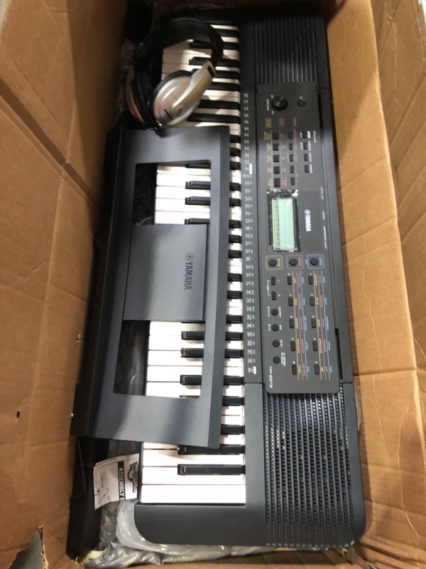 Photo 8 of *Not Exact* Yamaha PSRE373 61-Key Touch Sensitive Portable Keyboard with PA130 Power Adapter With Headphones & Stand