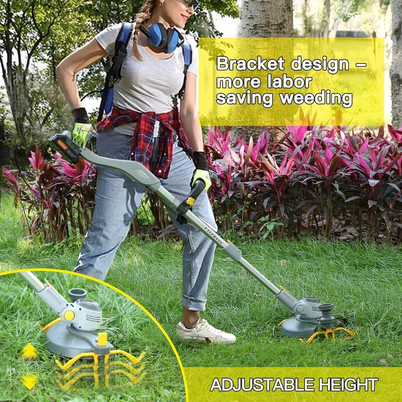 Photo 1 of * Not exact** Electric Weed Eater, (2 x 21V 4.0A Weed Wacker Battery Powered), 3-in-1 Cordless Grass Trimmer/Edger Lawn Tool/Brush Cutter, with 4 Types Blades, for Garden and Yard (D Type Handle)
