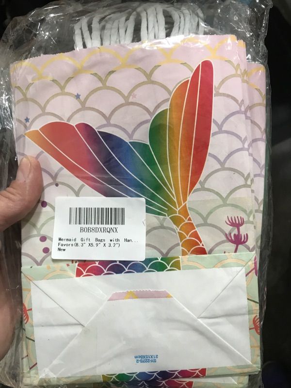 Photo 1 of 24PCS Party Favors Gift Bags with Handles 4 Designs Pink Mermaid,Flamingo Gift Bags Party Favors Mermaid Bags, Boutique, Gifts, Wedding Favors(8.3" X5.9" X 3.2")