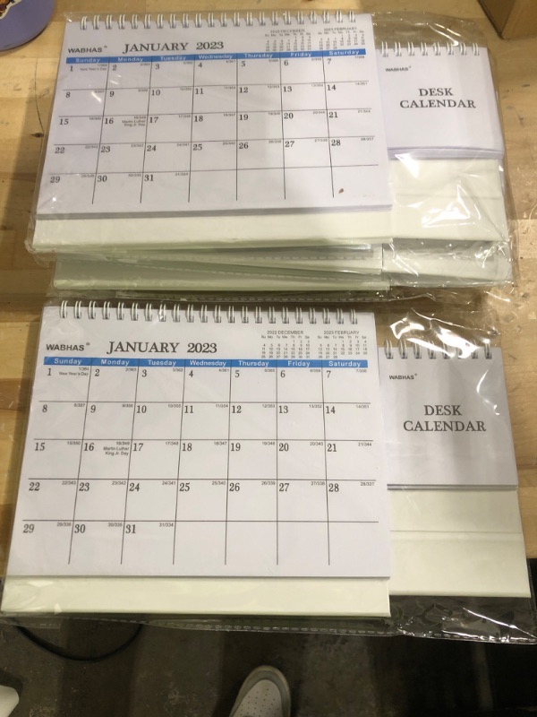 Photo 2 of Desk Calendar 2023-24,Calendar 2024 Planner-18Months,2024 Calender with Thick Paper,Standing Flip Desk Calendar 2023-2024 with 2-pack (8x6"&Mini) Use for Offices,Home,Desk Calendar School Year 2023-2024. 5 pack 