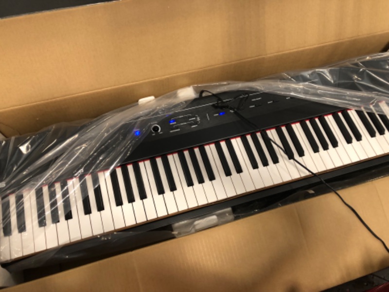 Photo 1 of Alesis Recital – 88 Key Digital Piano Keyboard with Semi Weighted Keys, 2x20W Speakers, 5 Voices, Split, Layer and Lesson Mode, FX and Piano Lessons Recital Piano Only